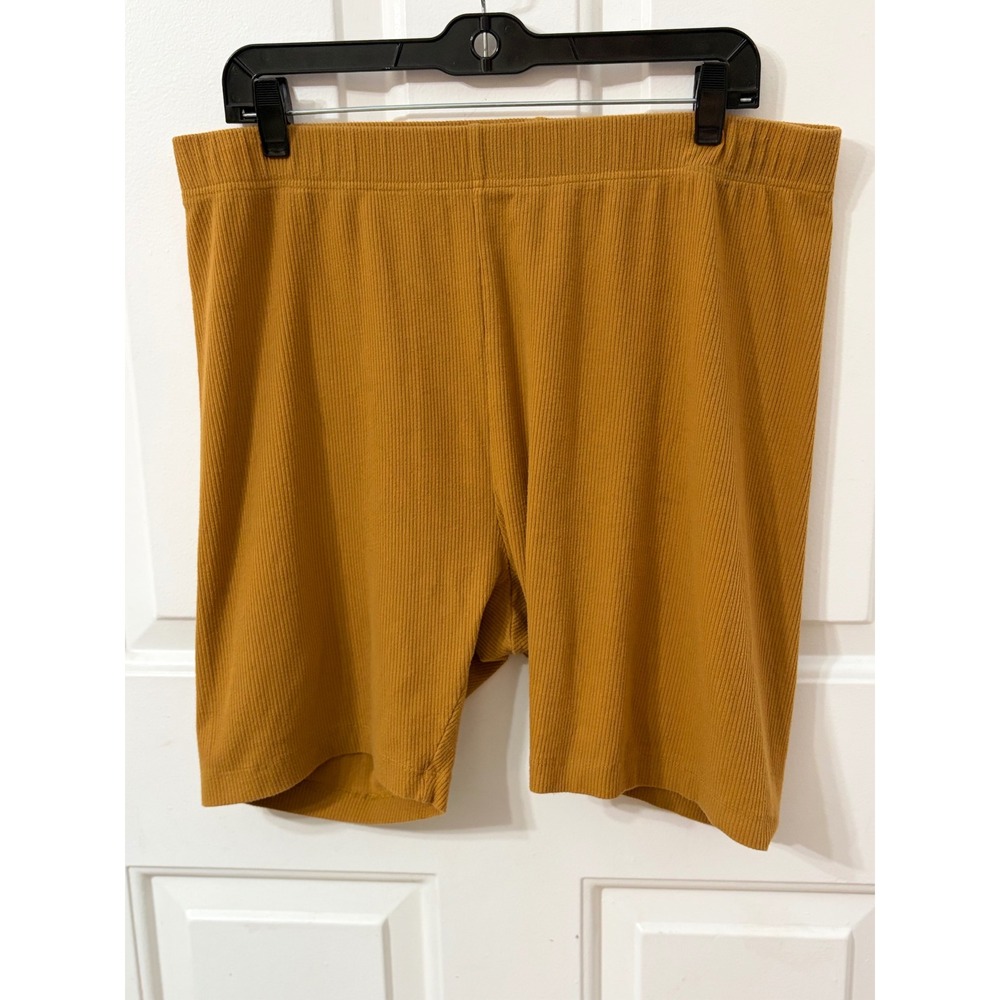 Old Navy | Ribbed Plus Size Biker Shorts | 2X || Mustard Yellow|